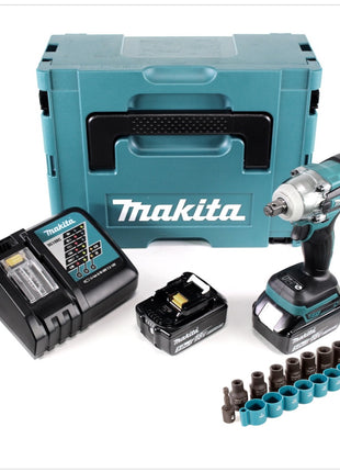 Makita DTW 285 RTJ Akku Schlagschrauber 18V 280Nm 1/2" Brushless + 2x Akku 5,0Ah + Ladegerät + Steckschlüssel-Set + Makpac - Toolbrothers