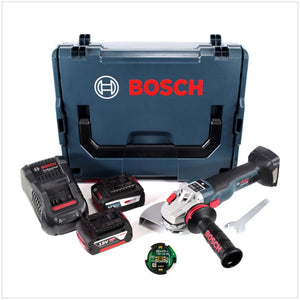 Bosch GWS 18 V-150 SC Professional Akku Winkelschleifer 150 mm Solo in L-Boxx mit GCY 30-4 Connectivity Modul und 2x GBA 5,0 / 6,3 EneRacer Ah Akku + 1x GAL 1880 Ladegerät
