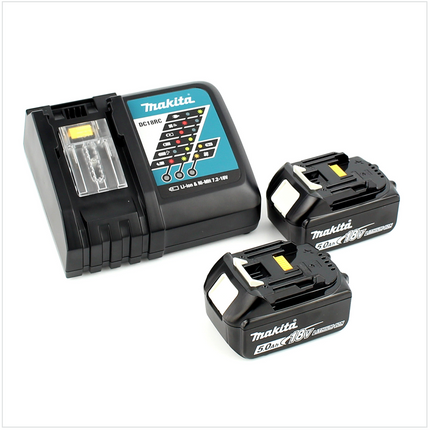 Makita DGA 455 RTJ Akku Winkelschleifer 18 V 115mm Brushless + 2x Akku 5,0Ah + Ladegerät + Makpac - Toolbrothers