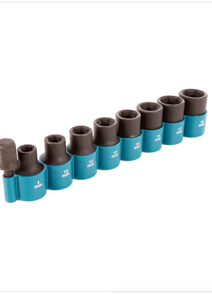 Makita B-54645 1/2" Steckschlüssel Satz 9-tlg. Einsätze 8 - 18 mm Sechskant Nüsse mit Adapter für 1/4" Aufnahme Innensechskant - Toolbrothers