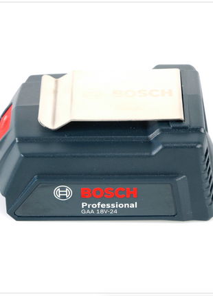 Bosch USB Power Set 18 V mit GAA Professional USB Adapter für 14,4 V / 18 V Akkus + 1x GBA 18V 6,3 Ah EneRacer Li-Ion Einschub Akku  + 1x Schnell Ladegerät GAL 1880 CV - Toolbrothers