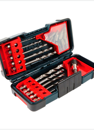 Bosch GSR 12V-15 FC FlexiClick Akku Bohrschrauber + 2 x 2 Ah Akkus + Lader + 3 tlg. Aufsätze - Set in L-Boxx ( 06019F6000 ) + Bosch Bit & Bohrer Set - Toolbrothers