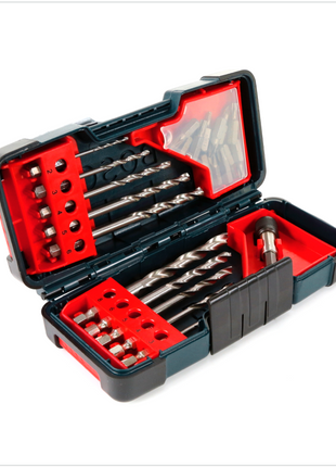 Bosch GSR 12V-15 FC Professional FlexiClick Akku Bohrschrauber mit 3 tlg. Aufsätze - Set in L-Boxx + Bosch Bit & Bohrer Set in Tough Box 23 tlg. Bohren & Schrauben ( 2607019912 ) - Toolbrothers