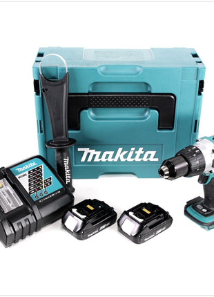 Makita DDF 458 RAJ Akku Bohrschrauber 18 V 91 Nm + 2x Akku 2,0 Ah + Ladegerät + Makpac - Toolbrothers