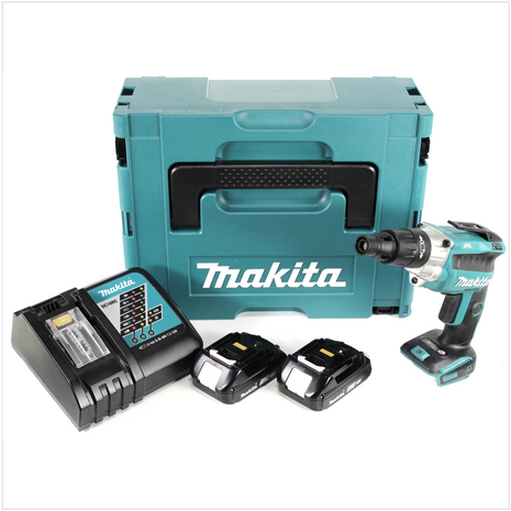 Makita DFS 251 RAJ Akku Trockenbauschrauber 18 V Brushless + 2x Akku 2,0 Ah + Ladegerät + Makpac - Toolbrothers