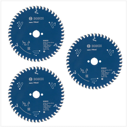 3x Bosch Kreissägeblatt Expert for Wood Holz 160 x 20 x 2,2 mm 48 Zähne ( 2608644018 ) - Toolbrothers