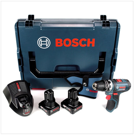 Bosch GSR 12V-15 FC Professional FlexiClick Akku Bohrschrauber mit Bohrfutteraufsatz in L-Boxx mit 2x Bosch GBA 6,0 Ah Akku und GAL 1230 CV Ladegerät - Toolbrothers