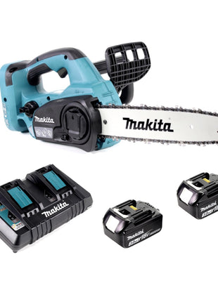 Makita DUC 302 PF2 Akku Kettensäge 36V ( 2x18V ) 30 cm + 2x 3,0 Ah Akku + Doppelladegerät - Toolbrothers