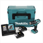 Makita DHP 483 RAJ Akku Schlagbohrschrauber 18 V 40 Nm Brushless + 2x Akku 2,0 Ah + Ladegerät + Makpac - Toolbrothers