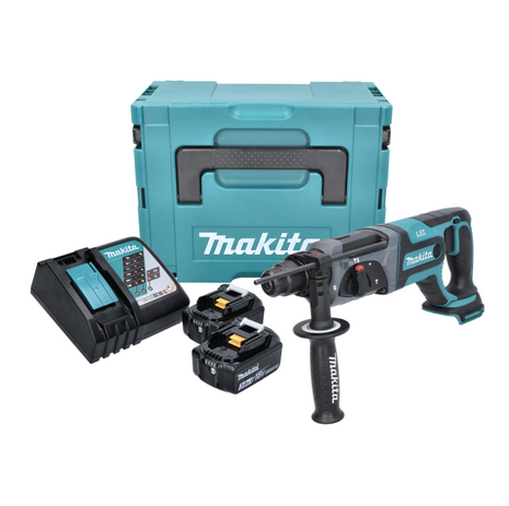 Makita DHR 241 RFJ Akku Bohrhammer 18 V 2 0 J SDS plus 2x Akku 3 0 Ah Ladegeraet Makpac 1 - toolbrothers