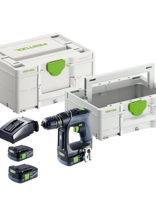 Festool CXS 12 2,5-Plus akumulatorowa wiertarko-wkrętarka 12 V 30 Nm bezszczotkowa ( 576864 ) + 2x akumulator 2,5 Ah + ładowarka + systainer