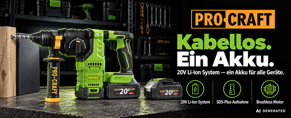 Procraft PHA30bb akumulatorowa wiertarko-wkrętarka udarowa 20 V 2,8 J SDS plus Brushless Solo - bez akumulatora, bez ładowarki