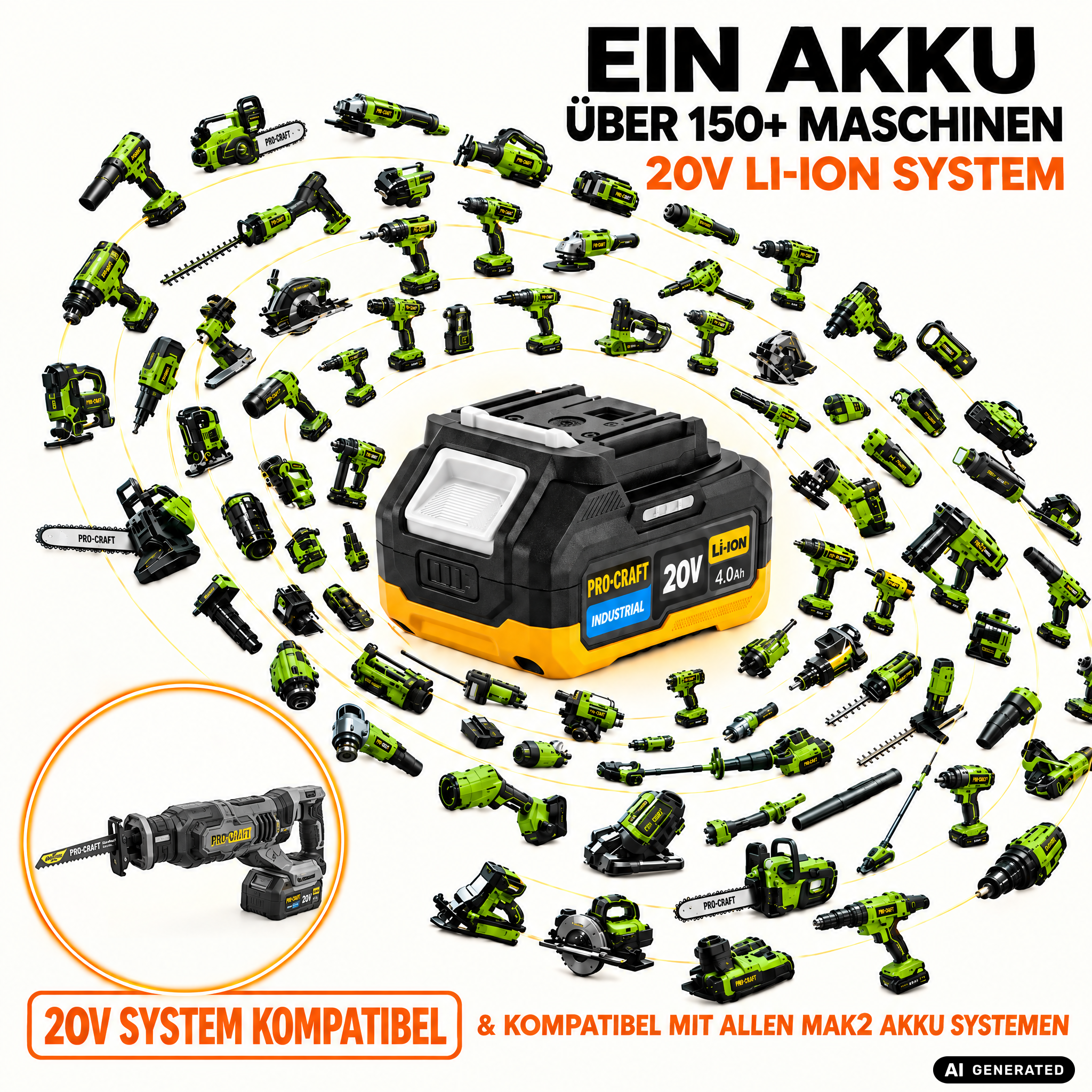 Pilarka szablasta Procraft Industrial RS20Abb 20 V Brushless Solo - bez akumulatora, bez ładowarki